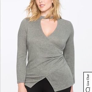 Black Eloquii Wrap Top, size 14/16. NWT